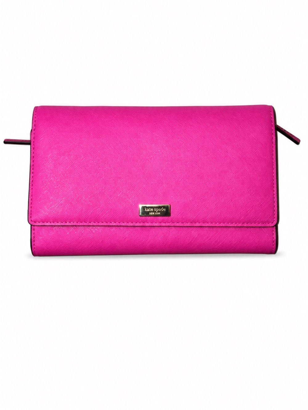 Kate Spade Hot Pink Saffiano Leather Clutch/ Wallet